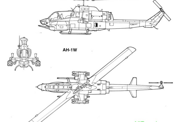 Bell AH-1 Super Cobra drawings (figures)
